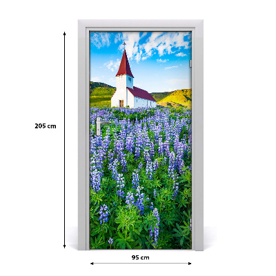 Fototapeta samoprzylepna na drzwi Kościół kwiaty