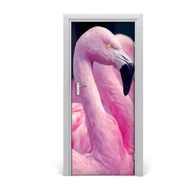Naklejka samoprzylepna na drzwi Flamingi