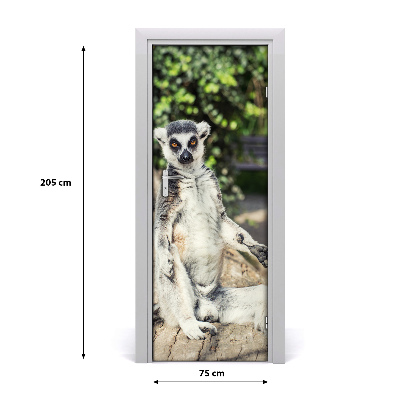 Naklejka samoprzylepna na drzwi Lemur