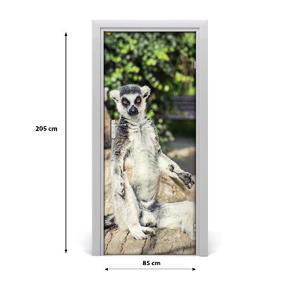 Naklejka samoprzylepna na drzwi Lemur