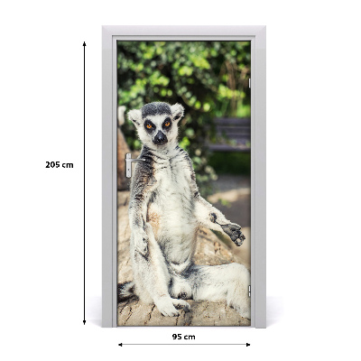 Naklejka samoprzylepna na drzwi Lemur