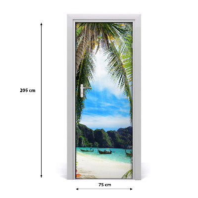 Naklejka fototapeta na drzwi Tropikalna plaża