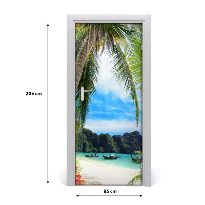 Naklejka fototapeta na drzwi Tropikalna plaża
