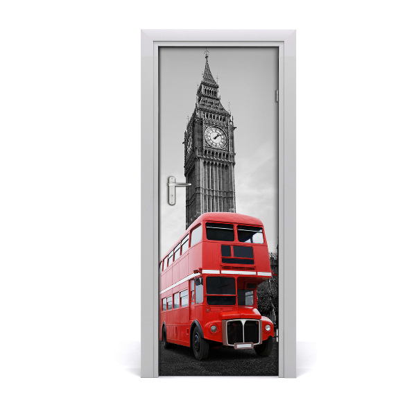 Fototapeta samoprzylepna DRZWI Londyński autobus
