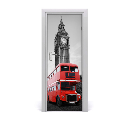 Fototapeta samoprzylepna DRZWI Londyński autobus
