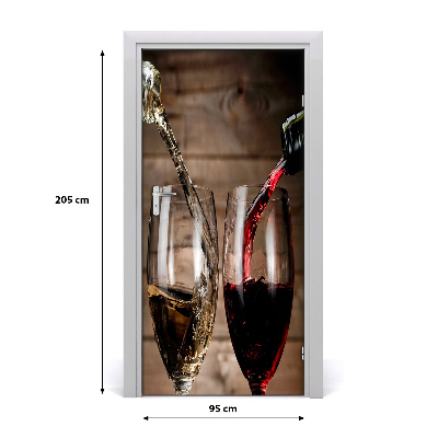 Naklejka na drzwi samoprzylepna Wino w kieliszkach