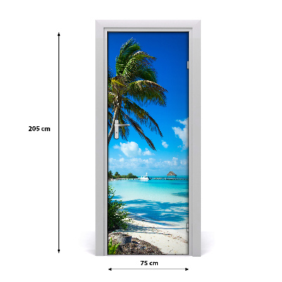 Naklejka fototapeta na drzwi Tropikalna plaża