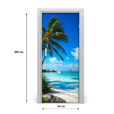 Naklejka fototapeta na drzwi Tropikalna plaża