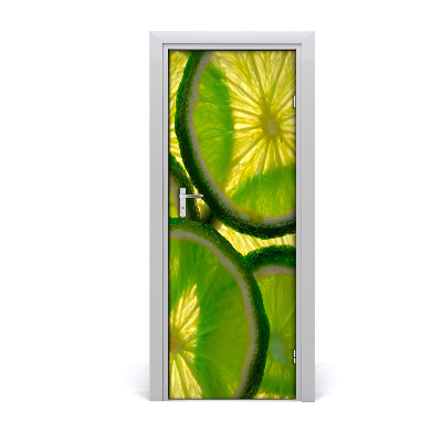 Naklejka na drzwi samoprzylepna Plastry limonki