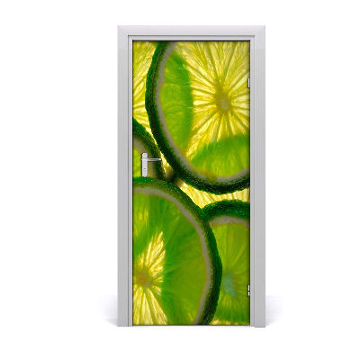 Naklejka na drzwi samoprzylepna Plastry limonki