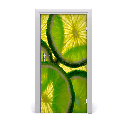 Naklejka na drzwi samoprzylepna Plastry limonki
