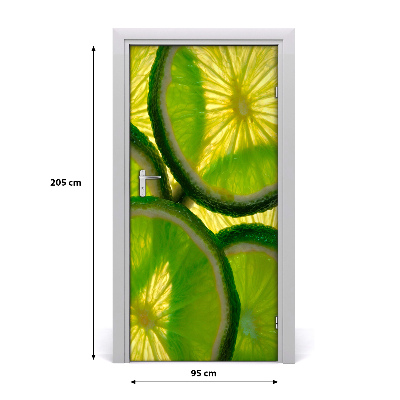 Naklejka na drzwi samoprzylepna Plastry limonki