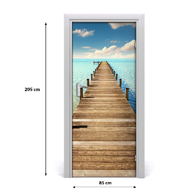 Naklejka fototapeta na drzwi Drewniane molo