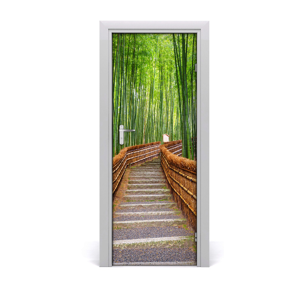 Naklejka fototapeta na drzwi Las bambusowy