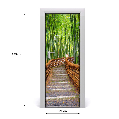 Naklejka fototapeta na drzwi Las bambusowy