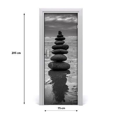 Naklejka fototapeta na drzwi Kamienie na plaży