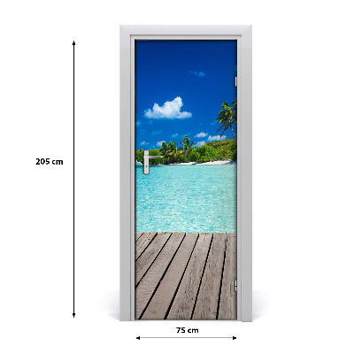 Naklejka fototapeta na drzwi Tropikalna plaża