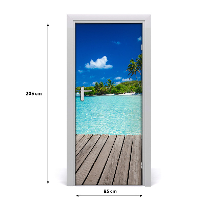 Naklejka fototapeta na drzwi Tropikalna plaża