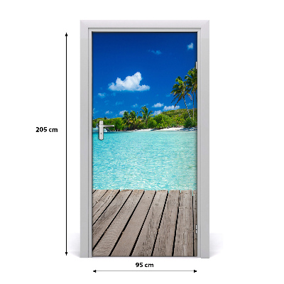 Naklejka fototapeta na drzwi Tropikalna plaża