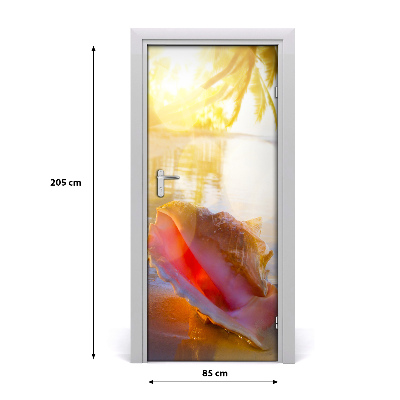 Naklejka fototapeta na drzwi Muszla na plaży