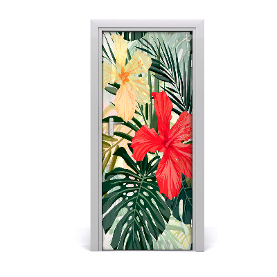 Okleina samoprzylepna na drzwi Hawajskie kwiaty