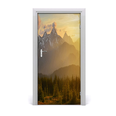 Naklejka fototapeta na drzwi Zachód słońca góry