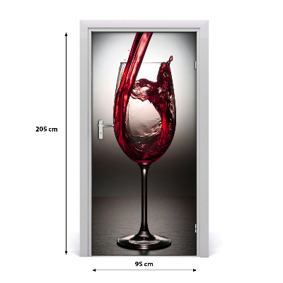 Naklejka na drzwi samoprzylepna Czerwone wino