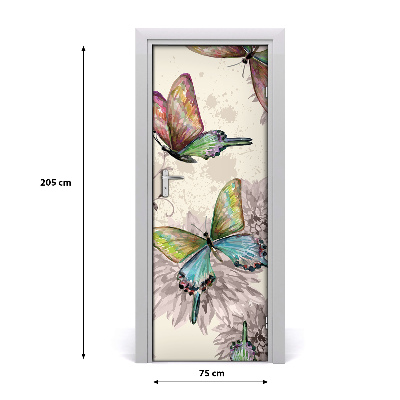 Naklejka samoprzylepna na drzwi Kolorowe motyle