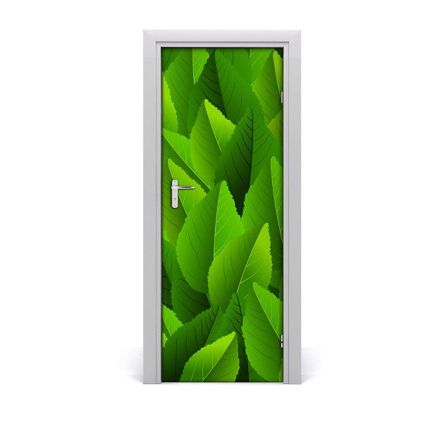 Okleina samoprzylepna na drzwi Zielone liście