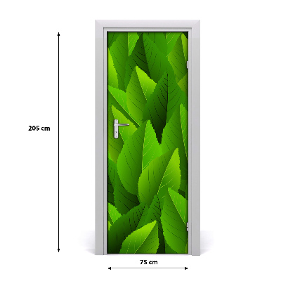 Okleina samoprzylepna na drzwi Zielone liście