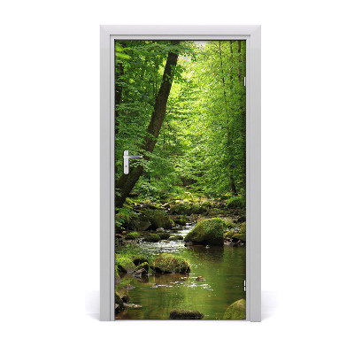 Naklejka fototapeta na drzwi Rzeka w lesie