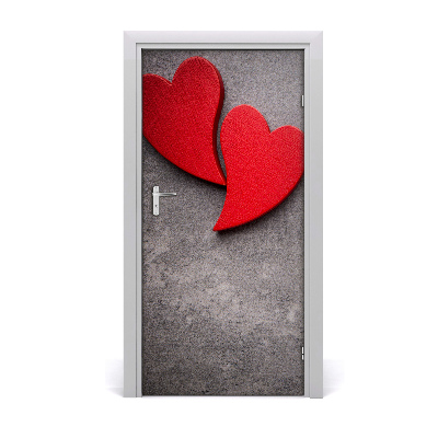 Naklejka fototapeta na drzwi Czerwone serca