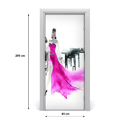 Naklejka samoprzylepna na drzwi Ilustracja mody