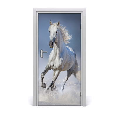 Naklejka samoprzylepna na drzwi koń w galopie