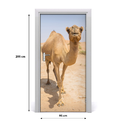 Naklejka samoprzylepna na drzwi Wielbłąd na pustyni