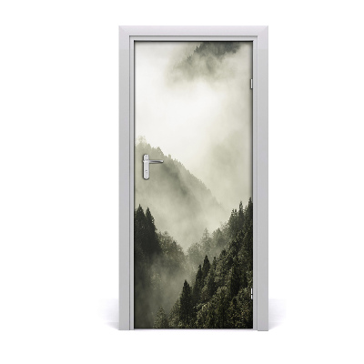 Naklejka fototapeta na drzwi Mgła nad lasem