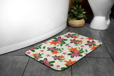 Antypoślizgowy dywanik łazienkowy Kwiatowy wzór