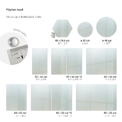 Deska szklana do krojenia o kształcie okrągłym w półtransparentnym wykończeniu