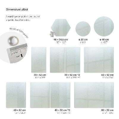 Deska szklana do krojenia o kształcie okrągłym w półtransparentnym wykończeniu