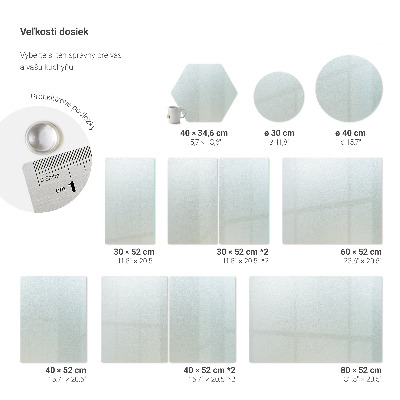 Deska szklana do krojenia o kształcie okrągłym w półtransparentnym wykończeniu