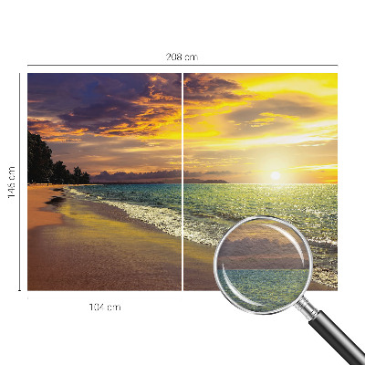 Tapeta fotograficzna fizelinowa z motywem plaży o zachodzie słońca