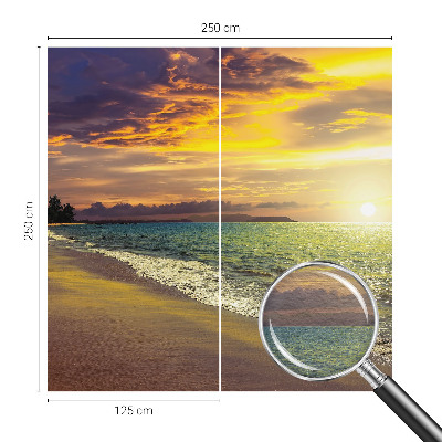 Tapeta fotograficzna fizelinowa z motywem plaży o zachodzie słońca