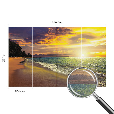 Tapeta fotograficzna fizelinowa Plaża o zachodzie