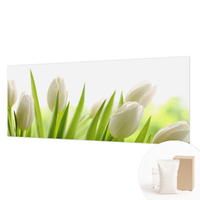 Fototapeta fizelinowa z nadrukiem z motywem białych tulipanów