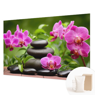 Fototapeta na ścianę z motywem orchidei i kamieni
