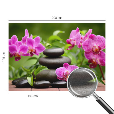 Fototapeta na ścianę z motywem orchidei i kamieni