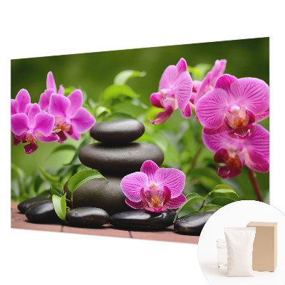 Fototapeta na ścianę z motywem orchidei i kamieni