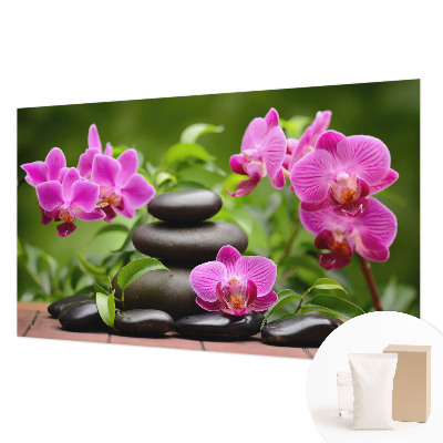 Fototapeta na ścianę z motywem orchidei i kamieni