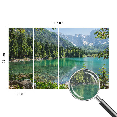 Fototapeta fizelinowa do sypialni z motywem zielonego jeziora