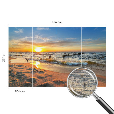 Dekoracyjna fototapeta na ścianę z motywem plażowego zachodu